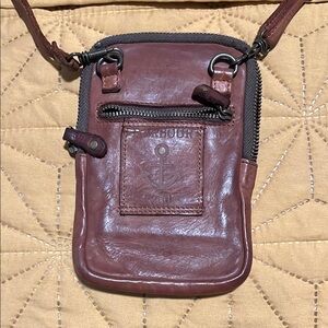 Brown Leather Crossbody Bag with wallet insert